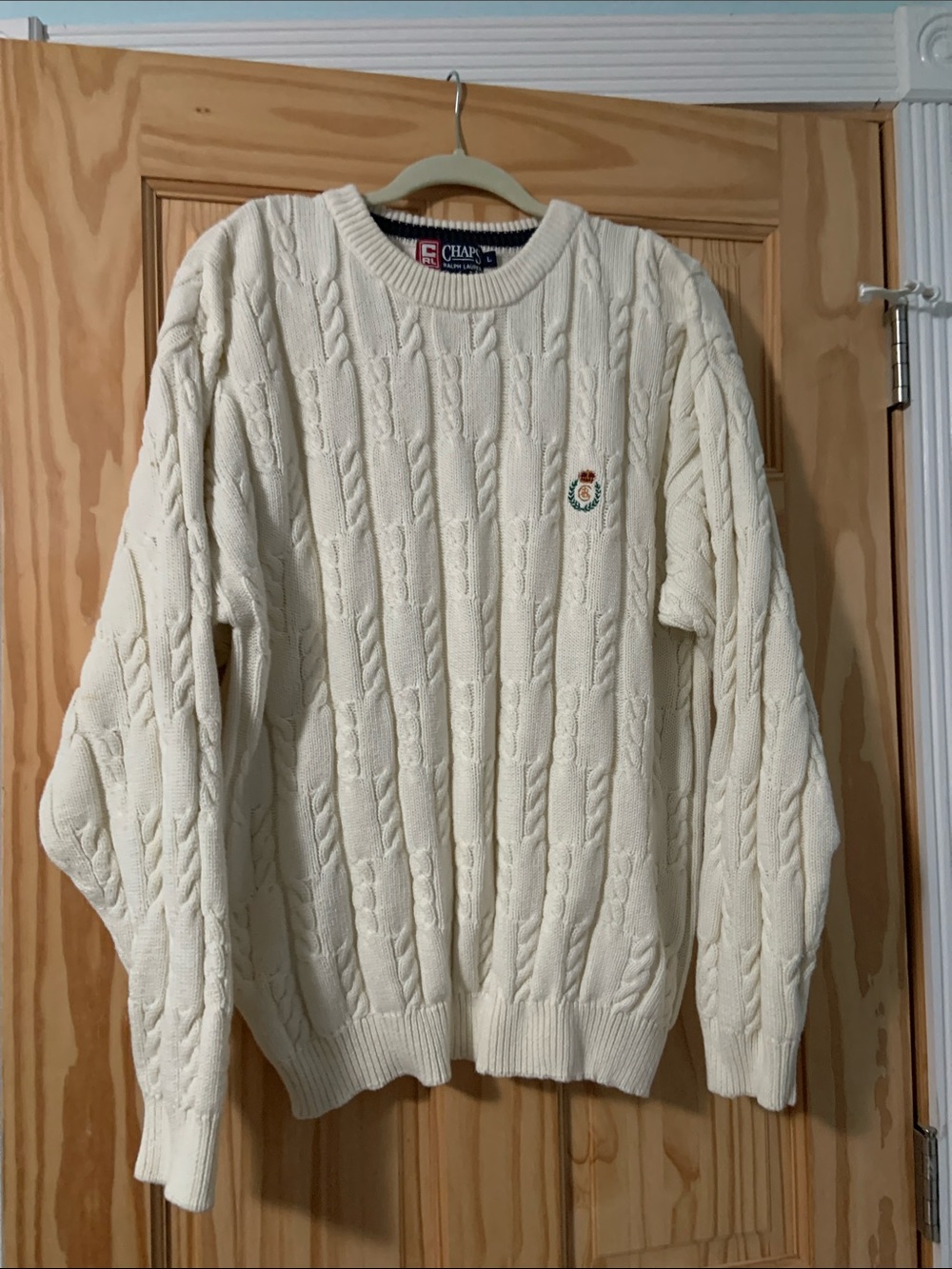Cream Cotton Sweater Size Large